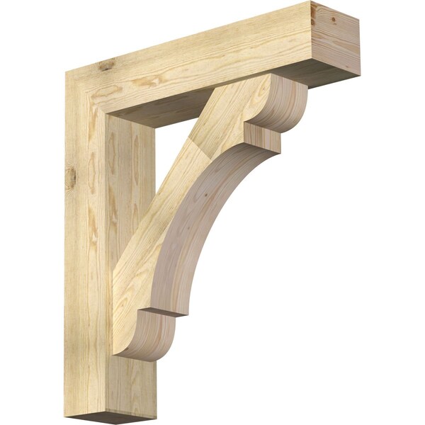 Ekena Millwork Olympic Block Rough Sawn Bracket w/ Offset Brace, Douglas Fir, 8"W x 34"D x 38"H BKT0806X34X38OLY05RDF - main